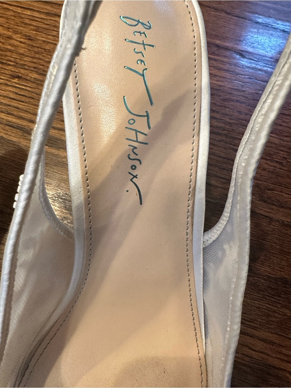 Embroidered Slingback Evening Pump in Ivory - Picture 10 of 16
